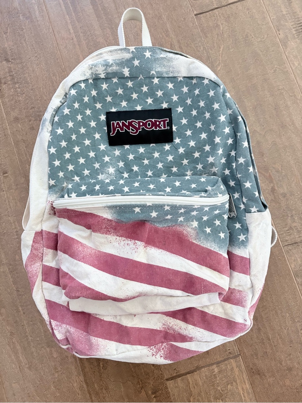 Jansport Star & Stripe Print Backpack in Blue, White & Red